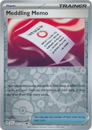 Surging Sparks Meddling Memo #181/191 reverse holo